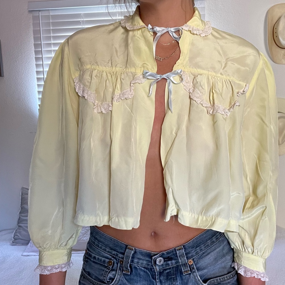 Vintage sleep nightgown miss Elaine vibes tie top! - Picture 2 of 5